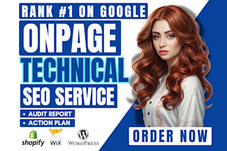 do onpage SEO service and technical optimization for wordpress shopify wix webs