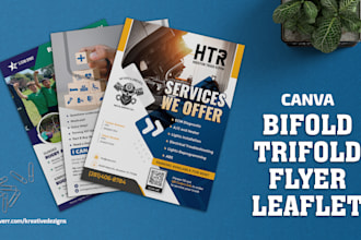 design canva flyer, bifold, trifold brochure, marketing flyer