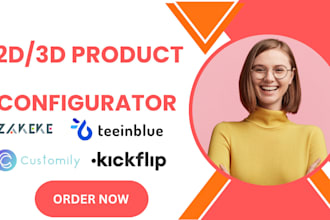 do zakeke customily kickflip zepto teeinblue 2d 3d product customizer pod