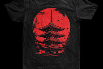 draw japanese illustration for t shirt