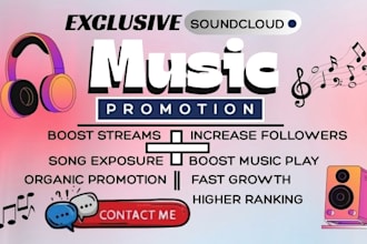 do professional soundcloud promotion for music track