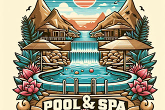 design high quality pool and spa logo with fastest delivery