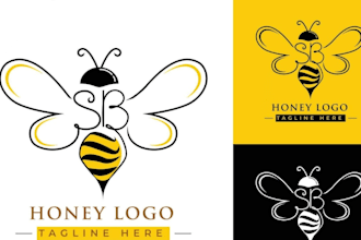 design beautiful honey bee logo