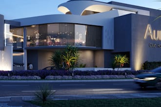 remodel 2d 3d hotel layout, guests club house, bar, gymnasium, resort building