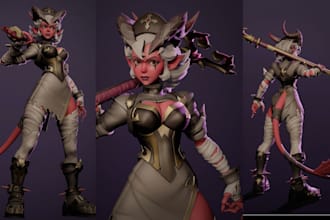 do 3d stylized character model cartoon game character design unity 3d character