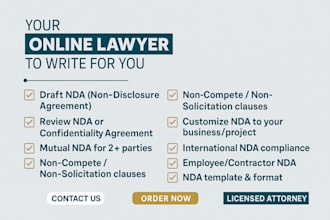 draft professional nda, contracts, and legal agreements