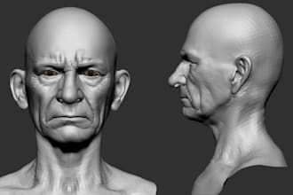 make realistic 3d head bust model 3d statue figure zbrush sculpting for 3d print