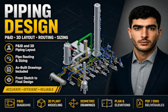 create autocad plant 3d piping layouts, elevations and isometrics