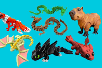 do 3d flexi animal,3d fidget, 3d articulated toy model ,bjd toy for 3d printing