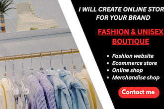open an e commerce website app development for your unisex boutique online