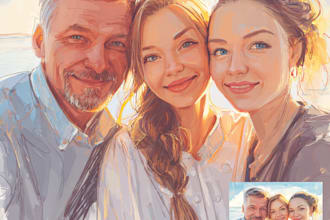 draw colorful digital portraits of your family