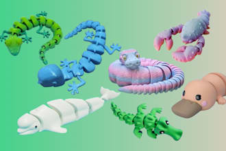 do a articulated toy model,3d flexi cute animal  , 3d bjd toy for 3d printing