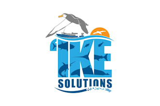 design an adventure camp, mountain, and beach logo