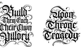 make a logo in old english, blackletter calligraphic font