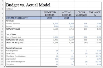 prepare a dynamic and automated financial model in excel
