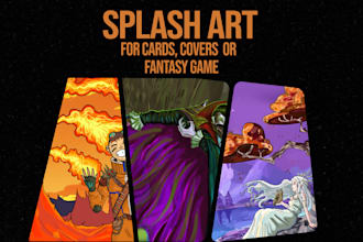 illustrate epic splash art for cards, covers or fantasy