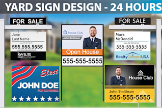 design eye catching yard signs or bandit signs