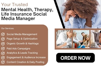 be your mental health, therapy, life insurance social media marketing manager