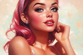 draw a pin up girl and pin up girl illustration