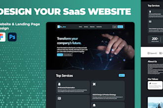 design figma landing page, saas website UX UI prototype
