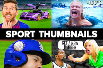 design youtube thumbnail for sports channel