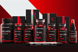 design product label supplement label product peptide vial label design cbd