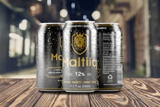 do can label design beer, beverage label, energy drink, soda and juices