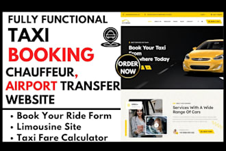 develop taxi booking website chauffeur taxi airport transfer delivery website