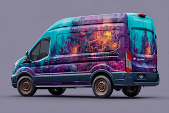 attractive car wrap design and vehicle wrap design