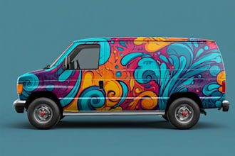 create vehicle wrap design, car wrap design, van wrap design