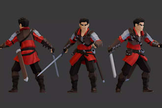 design stylized low poly 3d character models game asset props for video games