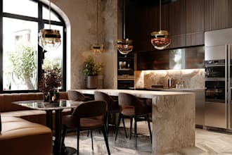 render 3d interior, interior design, house, restaurant
