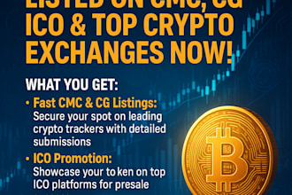 list your token and coin on cmc, cg, ico and on top crypto exchange