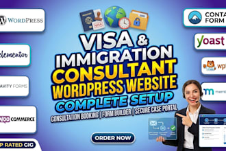 develop a visa, immigration consultant wordpress website