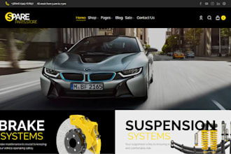 design auto parts shopify store automotive website automobile car parts store
