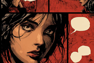 do comic book illustration, marvel comic graphic novel cover