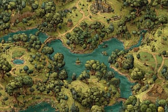 create fantasy map illustration for dnd