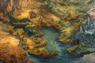 fantasy map illustration, dnd map