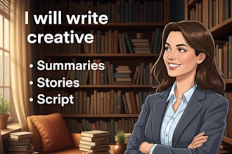 write creative stories, summaries and script for you