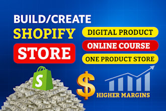 build hot selling digital product shopify store one product dropshipping website