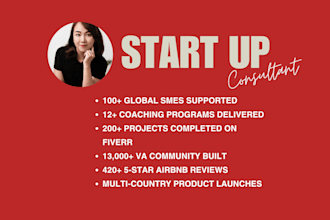 offer one on one call as your startup consultant