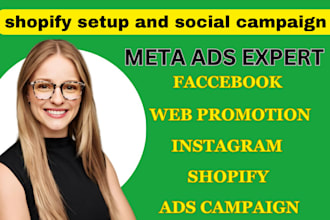 setup and run shopify facebook ads campaign ig paid ads trafficker for sales