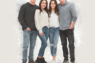 draw colorful digital portraits of your family