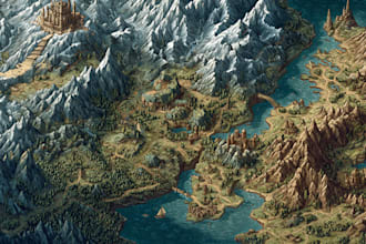 draw high quality professional fantasy map for dnd campaign