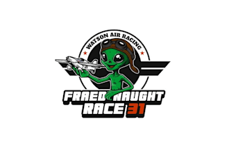 design ailen flying airplane logo