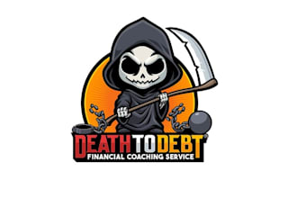 design chibi grim reaper breaking chain logo
