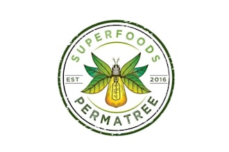 do unique hand drawn logo of a firefly with light bulb body
