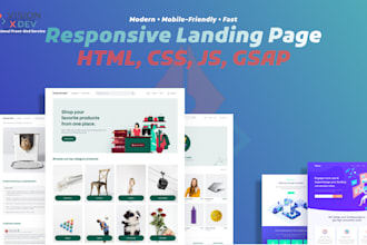create a responsive and modern landing page with clean code