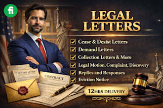 draft demand letter, settlement letter, and legal letter as a US attorney