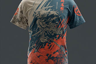 draw vector art with japanese style for t shirt